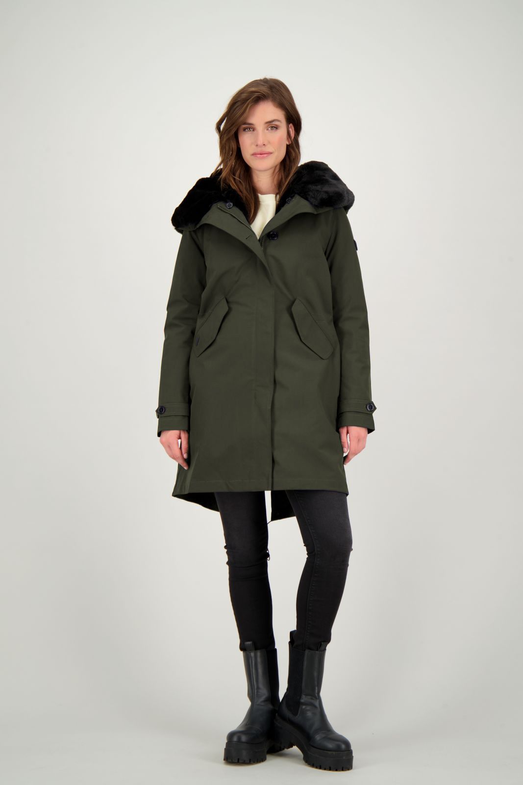 Airforce long teddy parka top